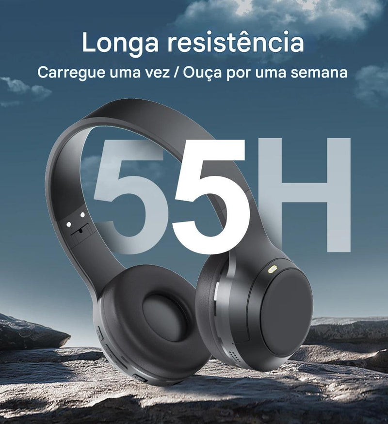 Fones de ouvido sem fio, HiFi, leves, imersivos, com microfone