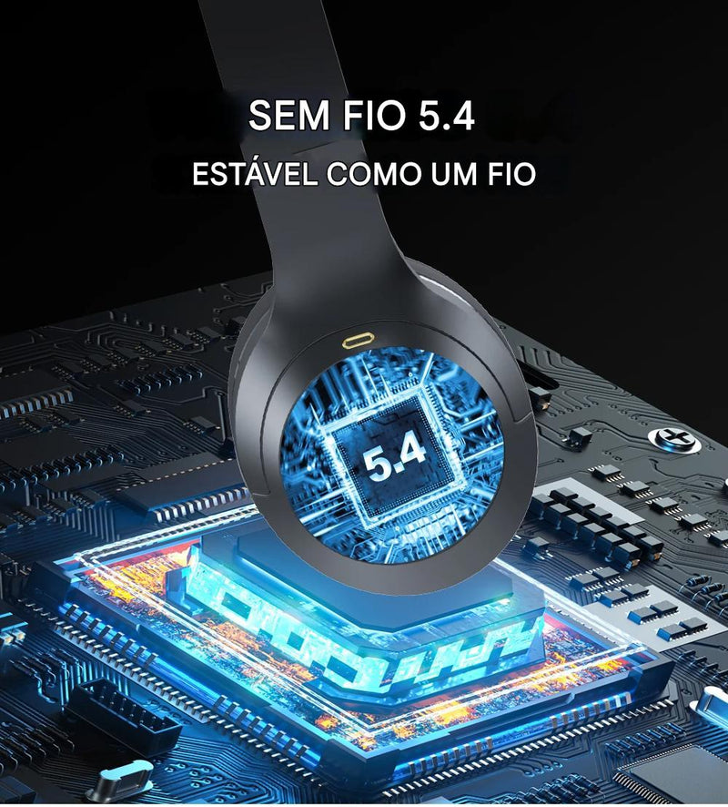 Fones de ouvido sem fio, HiFi, leves, imersivos, com microfone