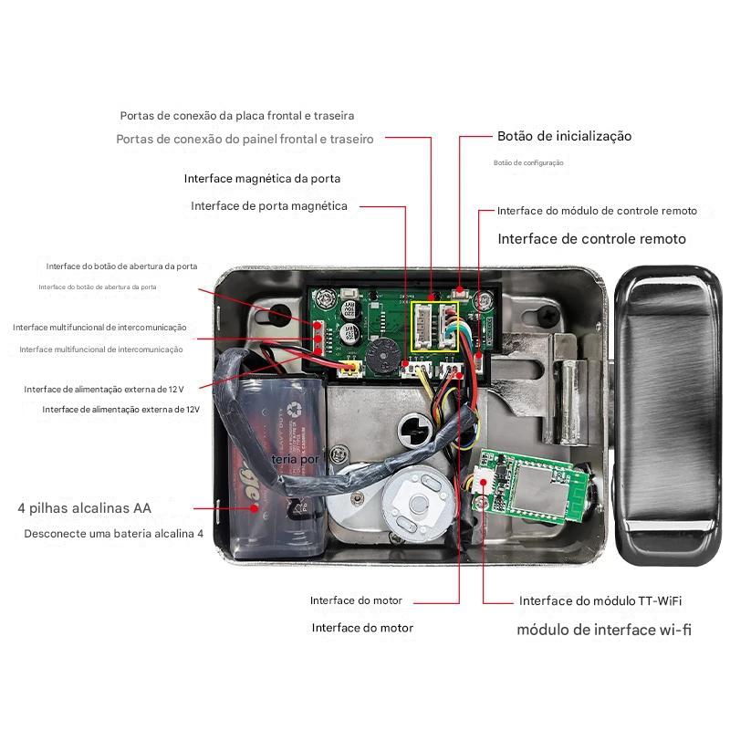 Fechadura Eletrônica Inteligente, à Prova d'Água, WiFi e Segurança para Portão