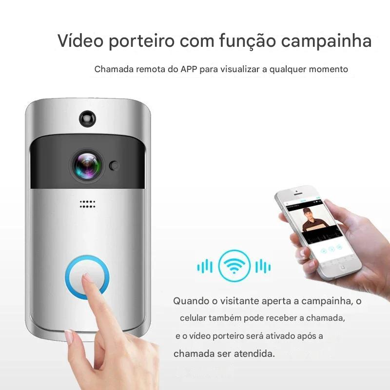 Fechadura Inteligente com Câmera HD e Visão Noturna, Wi-Fi