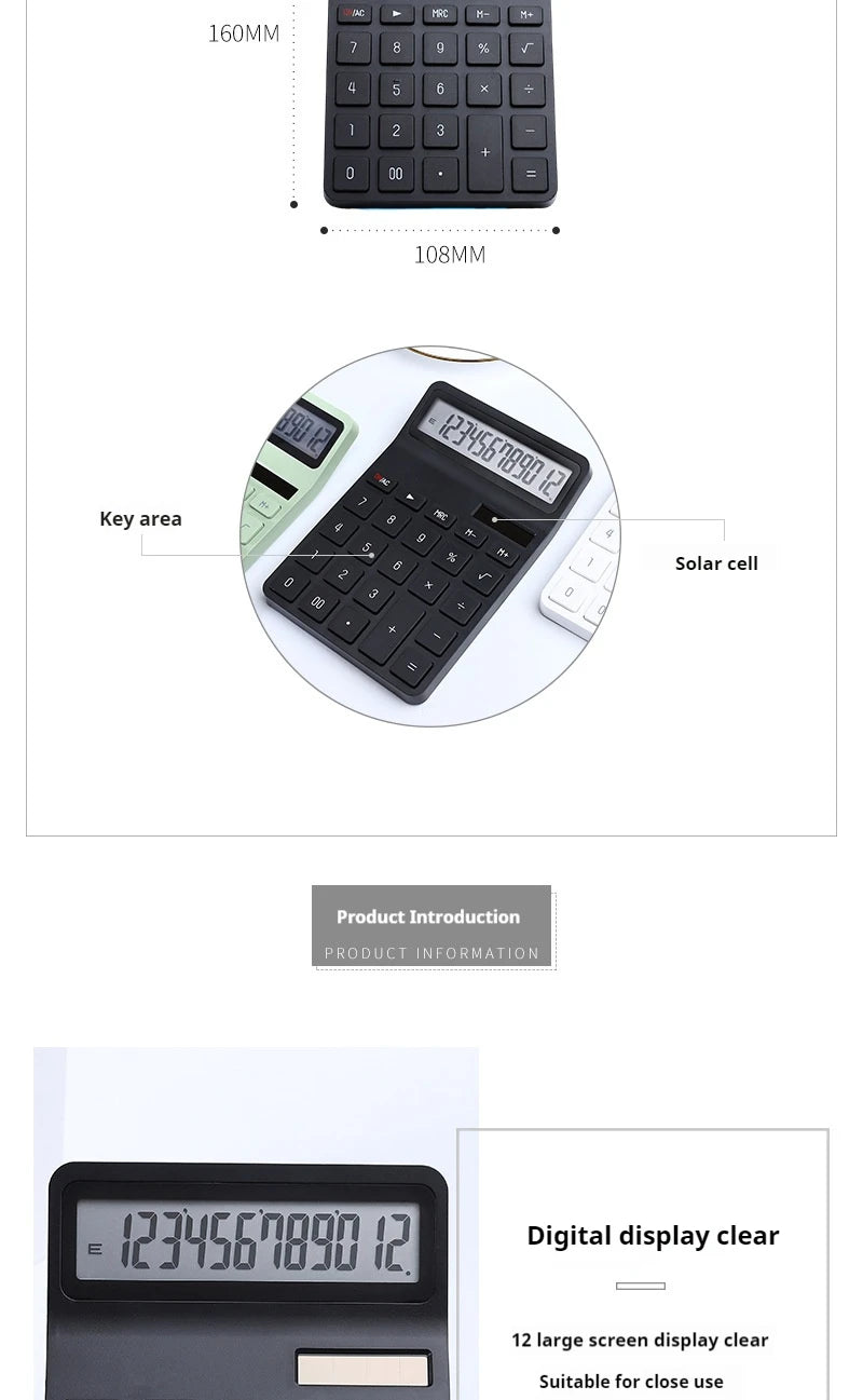 Calculadora Solar 12 Dígitos: Ideal para Casa, Escritório e Escola