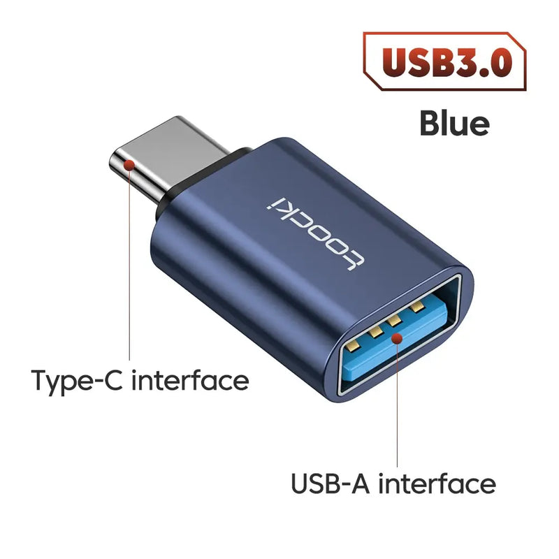 Adaptador USB 3.0/2.0 para Type-C e Micro USB.