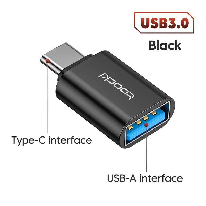 Adaptador USB 3.0/2.0 para Type-C e Micro USB.