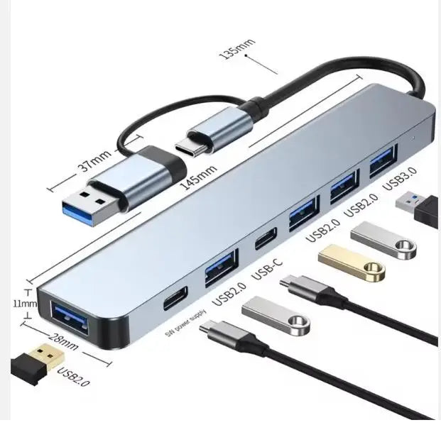 Adaptador USB C Hub 3.0 4K HDMI, Carregamento Rápido, Dock