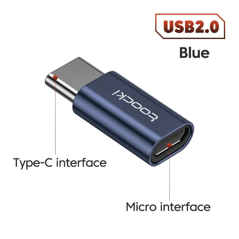 Adaptador USB 3.0/2.0 para Type-C e Micro USB.