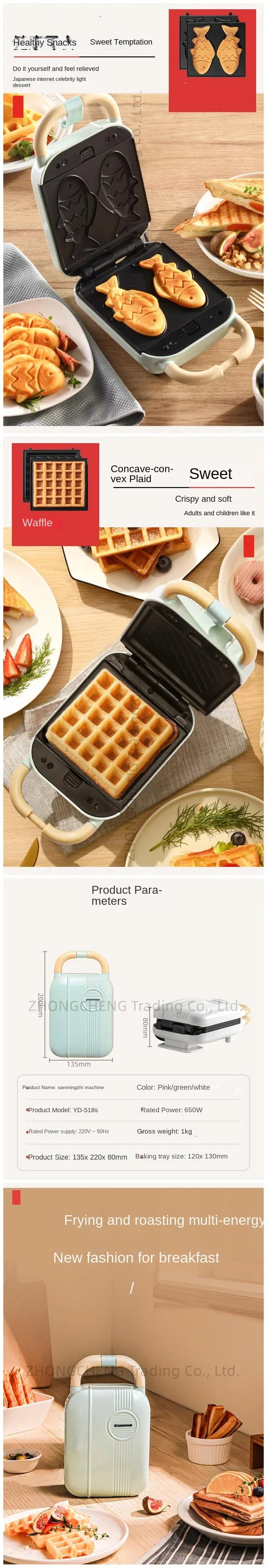 Máquina 2 em 1 para Café da Manhã: Sanduíche e Waffle