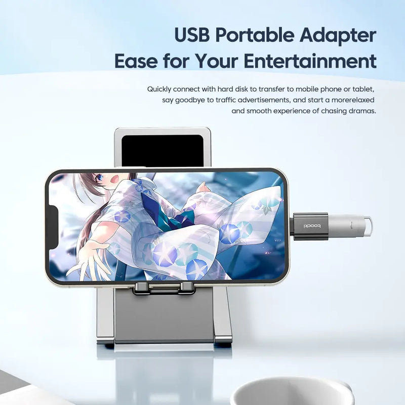 Adaptador USB 3.0/2.0 para Type-C e Micro USB.