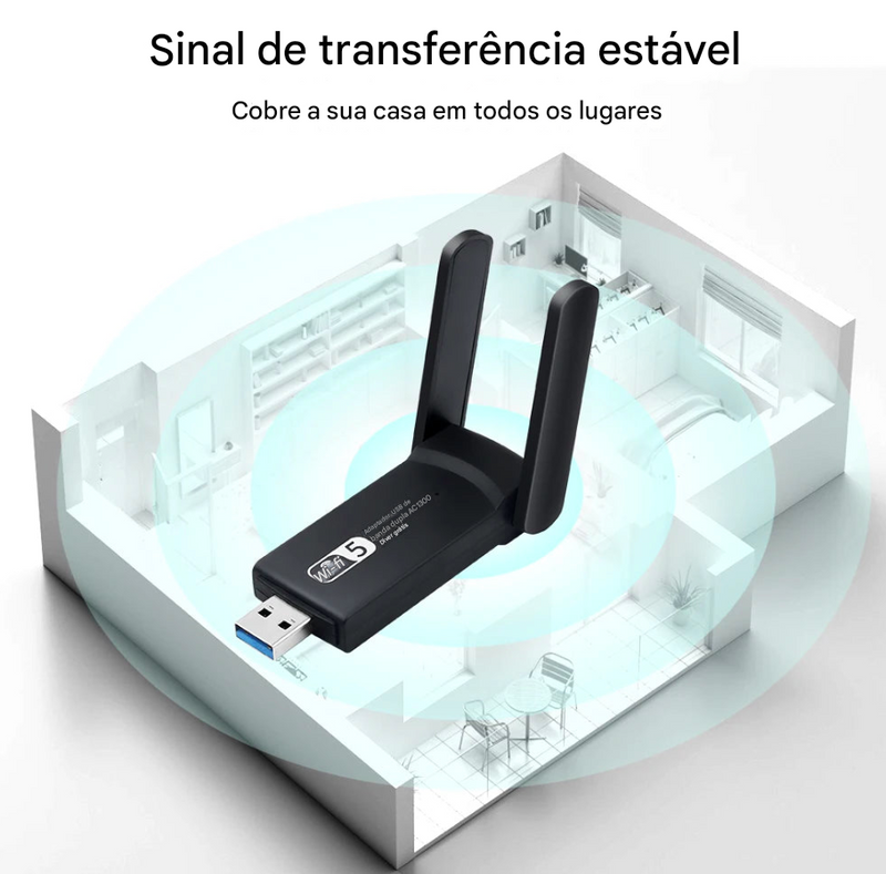 Adaptador USB-WiFi Dual Band para PC/Notebook