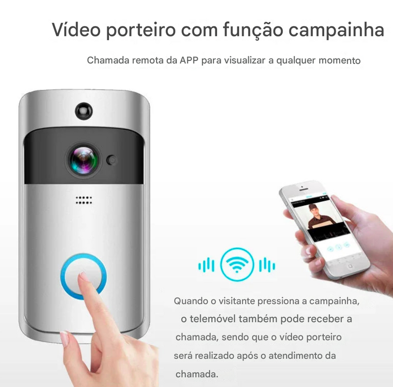 Fechadura Inteligente com Câmera HD e Visão Noturna, Wi-Fi