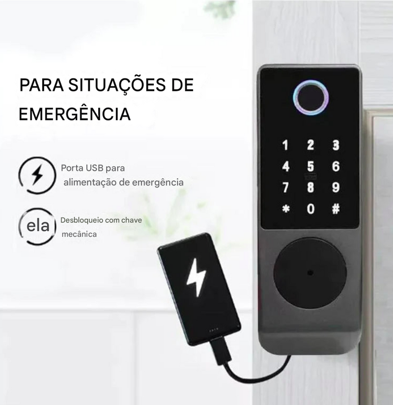 Fechadura Eletrônica Inteligente, à Prova d'Água, WiFi e Segurança para Portão