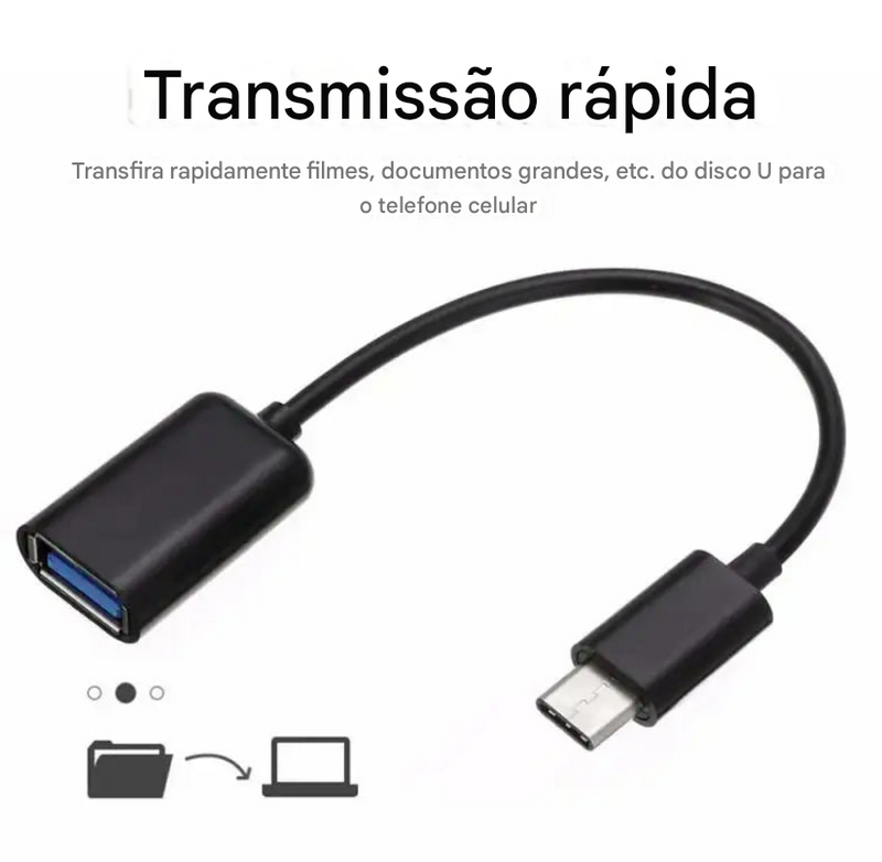 Adaptador Type-C USB 3.1 para celular e dispositivos móveis