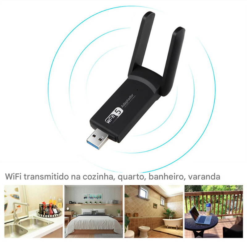 Adaptador USB-WiFi Dual Band para PC/Notebook