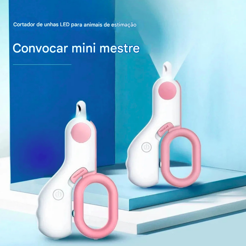 Aparador de Unhas para Pet Mini com LED – Corte Seguro e Preciso