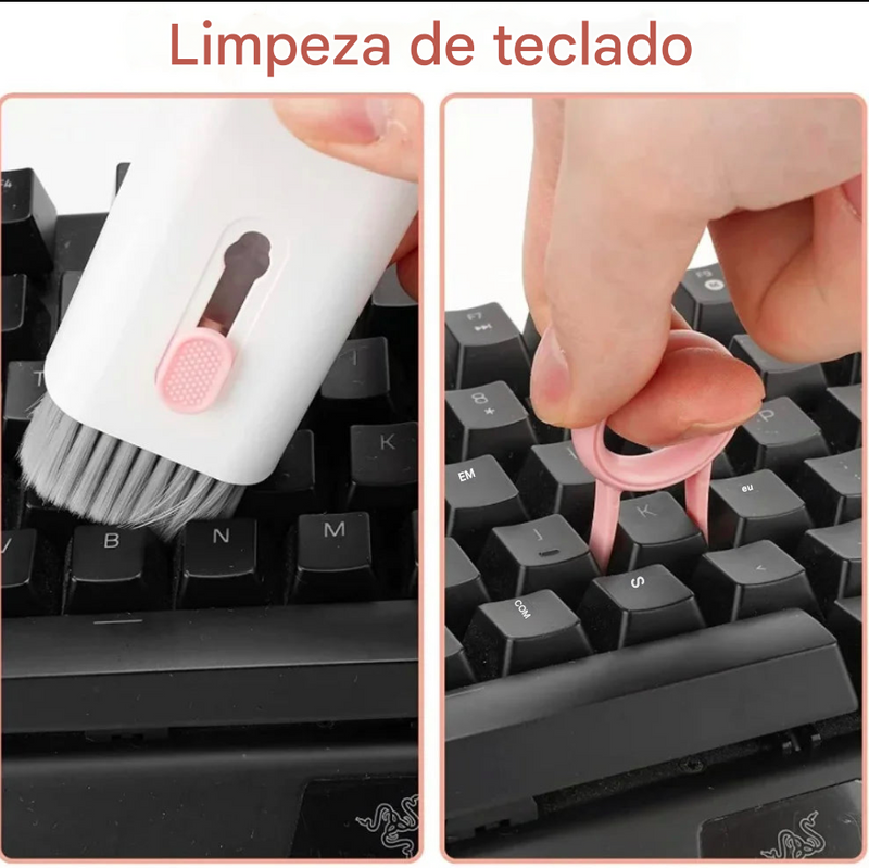 Kit de Limpeza 7 em 1: Teclado, Tela, Fones e Mais Acessórios