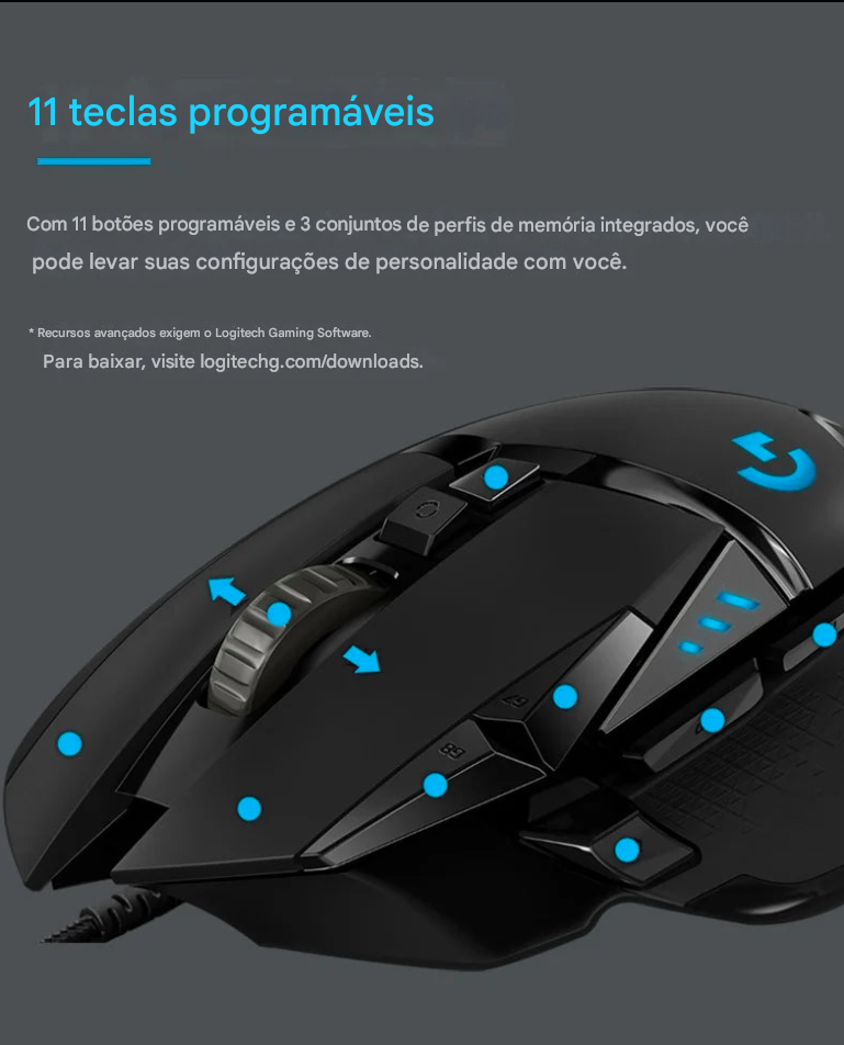 Mouse Logitech  Dominator Cable preciso e ideal para games.