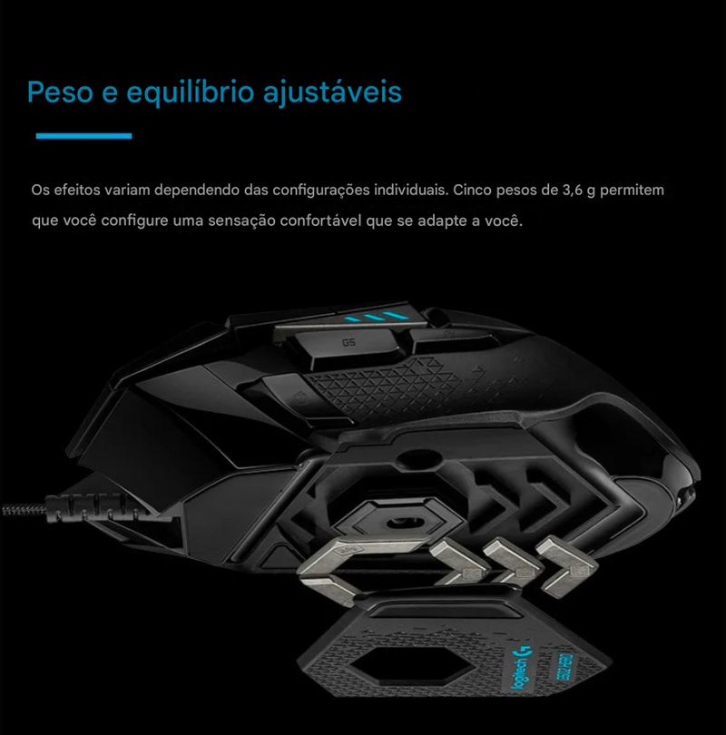 Mouse Logitech  Dominator Cable preciso e ideal para games.